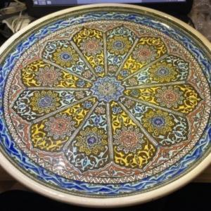 Photo of Very Early Heavy Turkish Stoneware 16" Charger Dish Preowned from an Estate w/1 