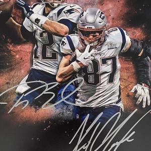 Photo of New England Patriots legends Tom Brady and Rob Gronkowski signed photo
