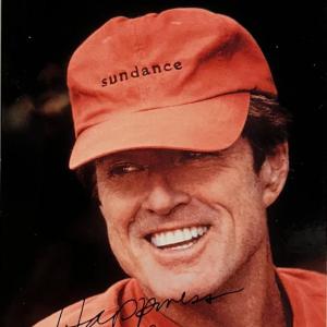 Photo of Robert Redford facsimile signed photo. 3x5 inches