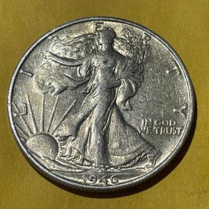 Photo of 1946-S EXTRA FINE CONDITION WALKING LIBERTY SILVER HALF DOLLAR AS PICTURED.