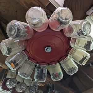 Photo of VINTAGE Rotating Circular Organizer 12 Jars