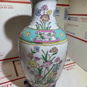 Photo of Vintage Macau Style Vase 12" Tall Ex-Lamp Made in Good Preowned Condition as Pic