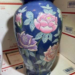 Photo of Vintage Macau Style Vase 12" Tall Ex-Lamp Made in Good Preowned Condition as Pic
