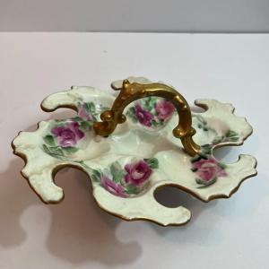 Photo of Antique Limoges France Porcelain Deviled Egg Handled Serving Plate/Tray in Very 