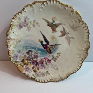 Photo of Antique A & K France Limoges Ducks Flying Serving Plate 9" Diameter in Very Good