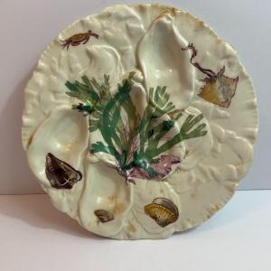 Photo of Antique Haviland Limoges France Ocean/Sea Themed Oyster Plate 8-3/4" Diameter in
