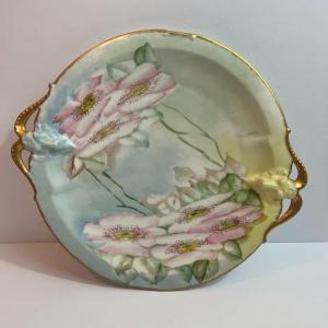 Photo of R/G Antique Porcelain 10-1/4" Plate...Decorative Water Lily/Flowers in VG Preown
