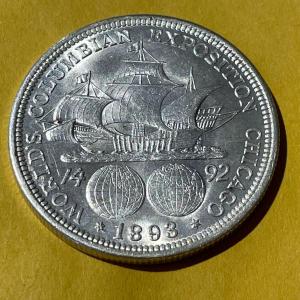 Photo of Columbian Exposition 1893 AU58++ Condition Commemorative Silver Half Dollar as P