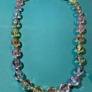 Photo of Vintage Lucite Beaded Necklace 24" in Good Preowned Condition as Pictured.