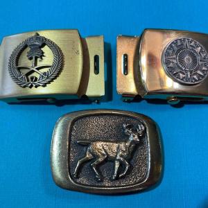 Photo of (3) Vintage Men's Belt Buckles in Good Preowned Condition as Pictured.