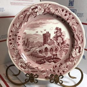 Photo of Lucano by Spode Archive Collection Traditions Series Pink Red Transferware Dinne