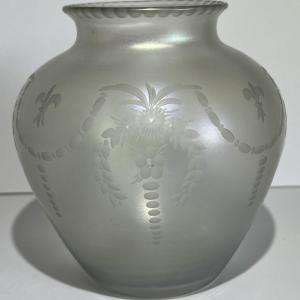 Photo of Antique Iridescent Steuben Verre De Soie Vase/Bowl 6-1/4" Tall as Pictured. (No 
