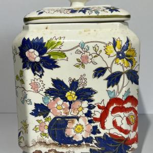 Photo of Vintage German Ceramic Cookie Jar 8-1/2" Tall in Good Preowned Condition.