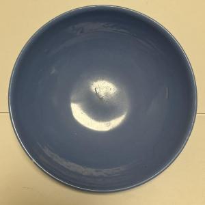 Photo of Vintage Hall Blue Color Pottery Bowl 9-3/4" Diameter & 3" Tall in Fair-Good Cond