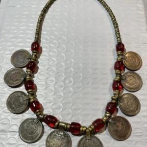 Photo of Vintage Afghan Handmade Authentic 10-Coin Fashion Necklace 16" Long Preowned fro