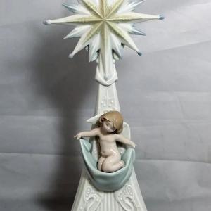 Photo of Vintage Lladro Angelic Light 6586 Candle Holder 13.5" Tall in VG Preowned Condit