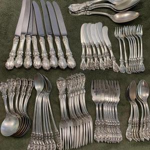 Photo of Sterling Silver Flatware Set - Setting For 8 = 67 pieces