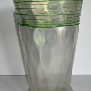 Photo of Antique Iridescent Steuben Verre De Soie Art Glass Vase 10" Tall as Pictured. (N