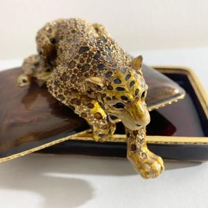 Photo of Jay Strongwater Jeweled Leopard On Trinket Box