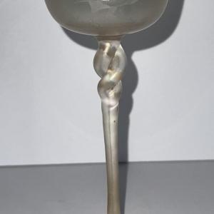 Photo of Antique Iridescent Steuben Verre De Soie Cordial Stemware Glass 7" Tall as Pictu