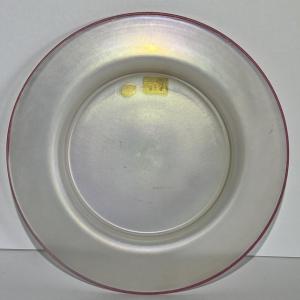 Photo of Antique Iridescent Steuben Verre De Soie Pink Glass Salad Dish 8-3/8" Wide as Pi