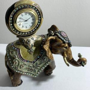 Photo of Jay Strongwater Jeweled Elephant Clock Working