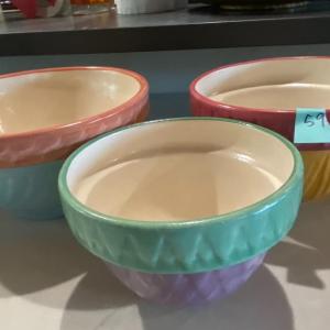 Photo of Set of Three Vintage Fioriware and Jardinware Art Pottery Bowls