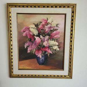 Photo of Lilacs Painting on Canvas Y. Marier