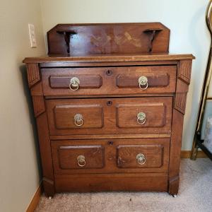 Photo of Antique Side Table Dresser Three Drawer