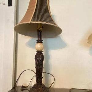 Photo of Vintage Brass and Marble Berman Lamp