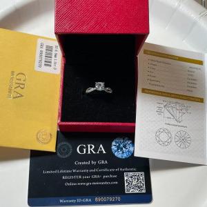 Photo of Certified GRA Moissanite 6.5mm 1-Carat Engagement Ring w/Lab Report and Adjustab