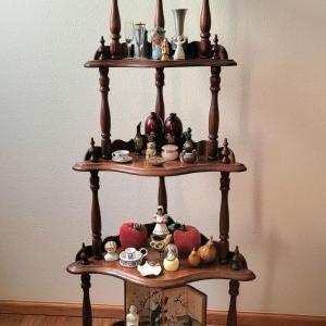 Photo of 56" Wood Corner Shelf With All The Trinkets