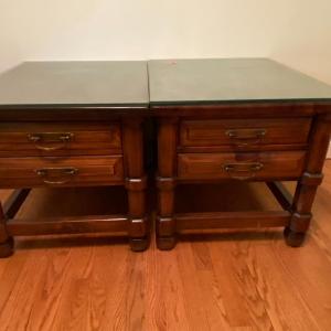 Photo of Pair of Vintage End Tables with Drawers