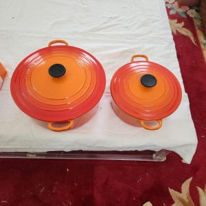 Photo of 2 Le Creuset Cast Iron Dutch Ovens 24 and 30