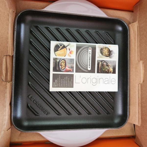 Photo of Le Creuset Enameled Cast Iron Square Grill New in box Blue Bell Purple