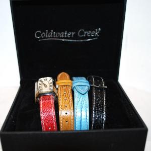 Photo of "Coldwater Creek" Watch Set with Rectangle Watch Face & 4 Assorted Colored Bands