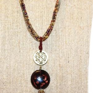 Photo of "Coldwater Creek" Elegant Heavy Beaded Swag and Chain Necklace with Disc Accents