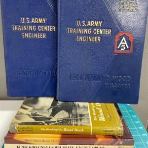 Photo of Vintage books about ducks and army engineering