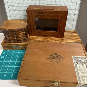 Photo of Wood boxes and beverage coasters