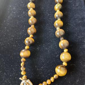 Photo of Yellow Tiger Eye round gemstone necklace