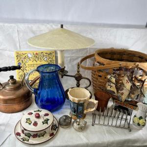 Photo of Copper Tea Kettle, Ships basket, antique toast