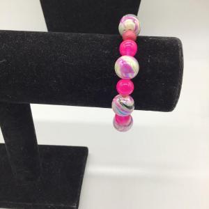 Photo of Pink and clear beaded fashion bracelet