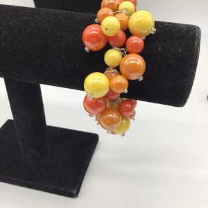 Photo of Yellow and Orange beaded adjustable bracelet