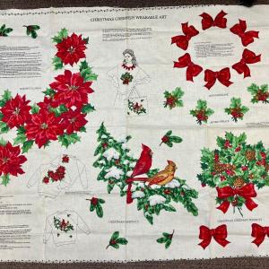 Photo of Christmas Wearable Art applique pieces on fabric panel