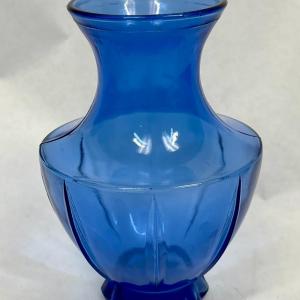 Photo of Vintage Cobalt Blue Glass Vase Floral Bouquet Decor