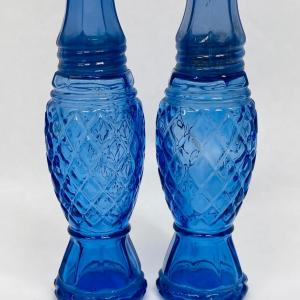 Photo of Blue Glass Avon Salt and Pepper Shakers