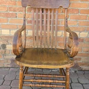 Photo of Antique Handmade Bent Wood Arm Chair