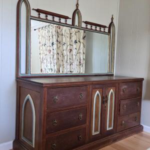 Photo of Antique Dresser with Mirror - Very Unique & Very Beautiful in Person!