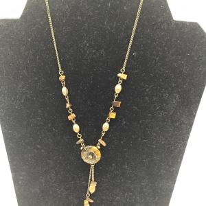 Photo of Avon Dark Gold Tone Pendant Dangle Drop Necklace