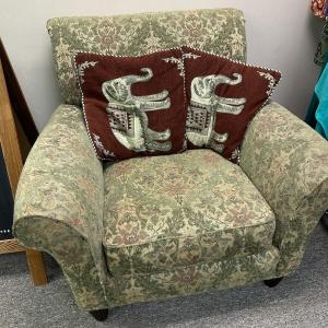Photo of Oversized Green Material Armchair